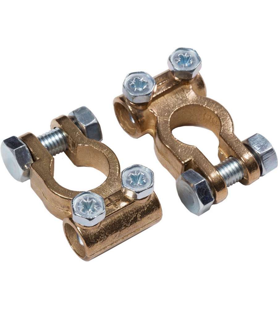 Coppia di morsetti per batterie 25 mm universale per auto canotto