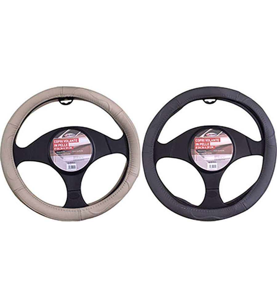 Coprivolante auto in pelle antiscivolo diametro da 37 a 39 cm