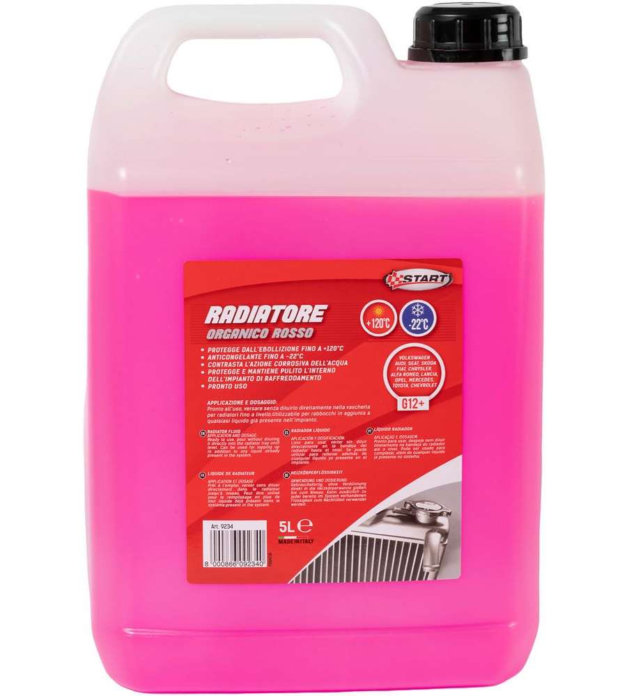Liquido radiatore rosso 5L -22grC per motori monoblocco in alluminio