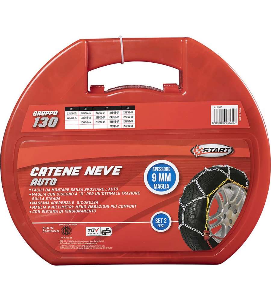 Set due pezzi catene da neve 9 mm Gruppo 130