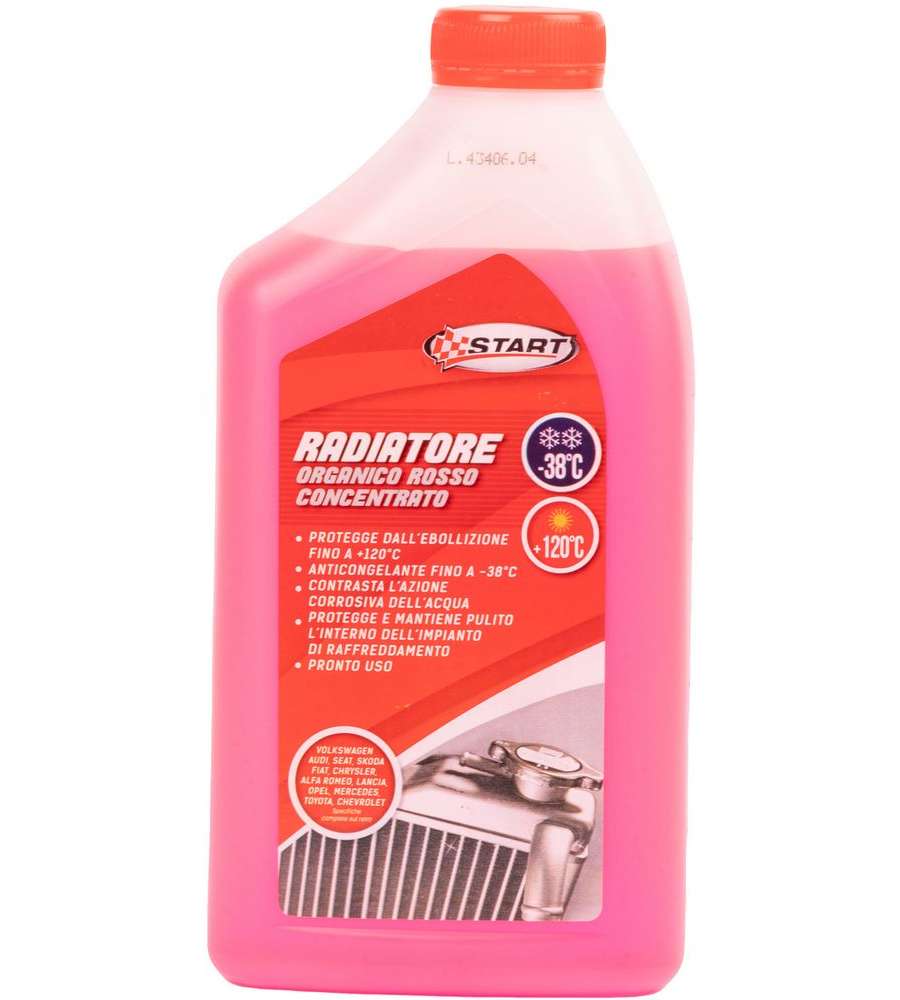 Liquido radiatore rosso -38grC 1L per motori monoblocco in alluminio