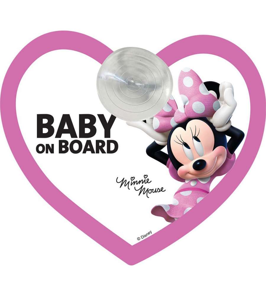 Cartello bimbo a bordo a ventosa con grafiche Disney Minnie Mouse