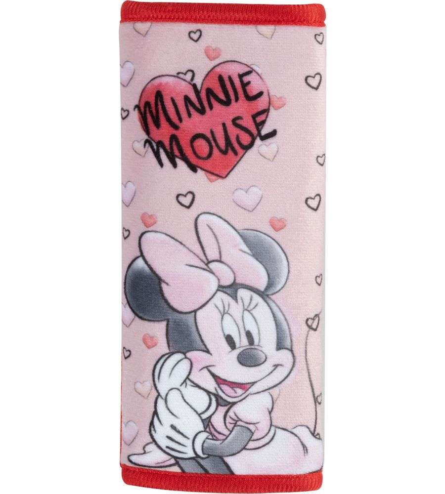 Passacintura auto Minnie Topolina di colore rosa, chiusura con velcro