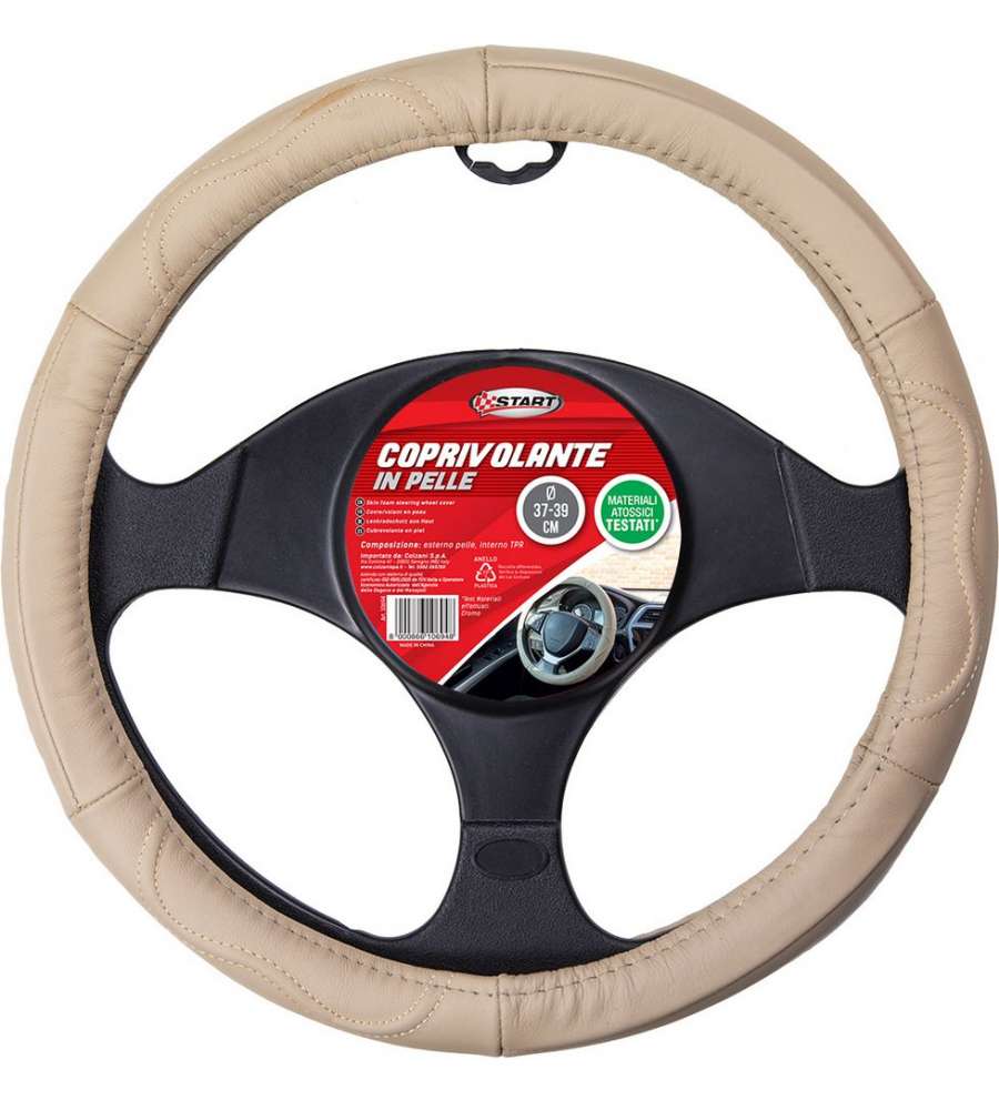 Coprivolante auto beige pelle adulto comodit sicurezza 37x39 protezione