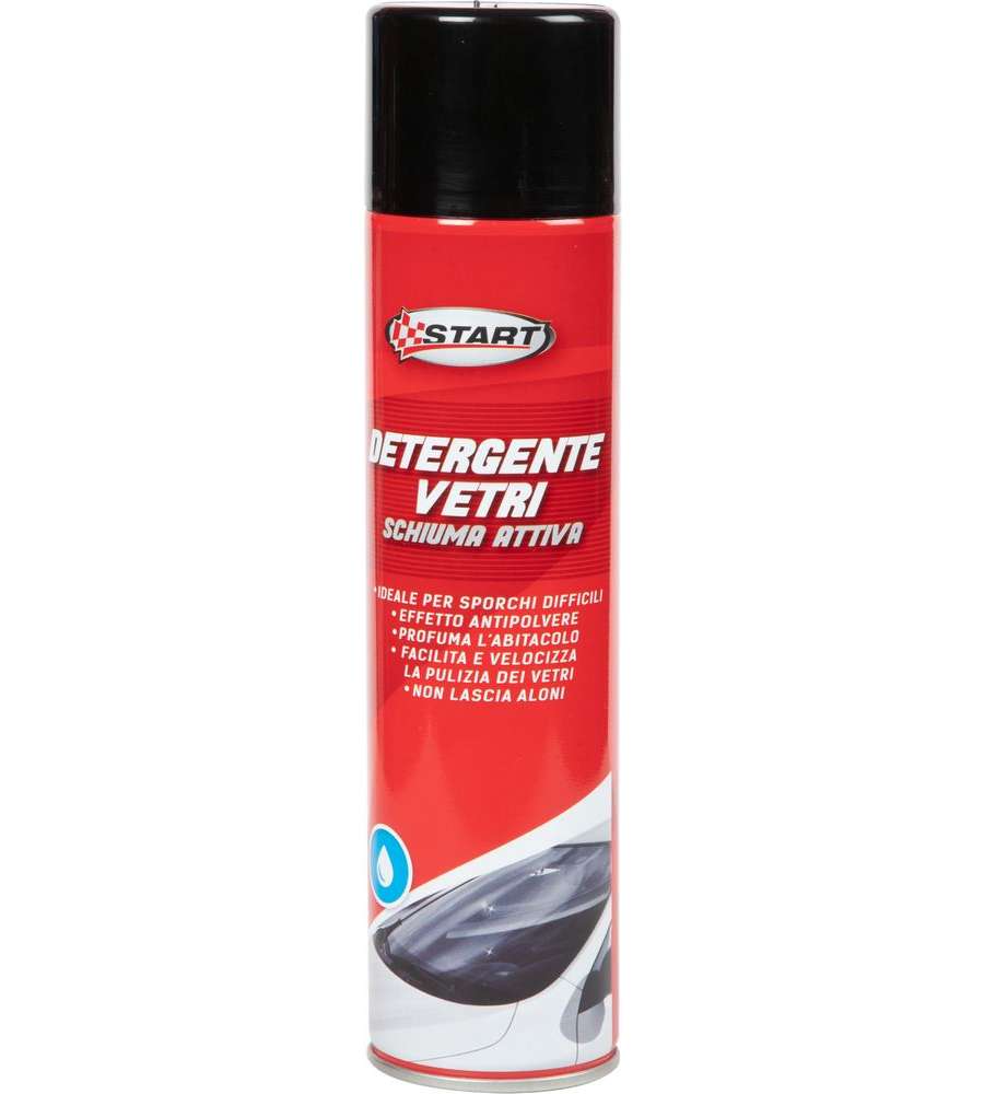 Spray detergente vetri auto, con schiuma attiva, 400 ml antipolvere