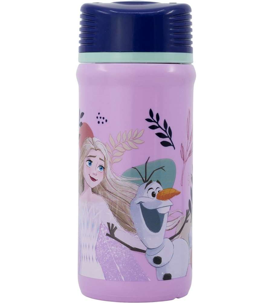 Borraccia 390 ml con chiusura antigoccia in plastica per bambine Frozen
