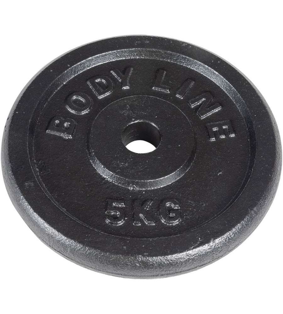 Disco in ghisa peso 5 kg e diametro 25 mm - allenamento con bilanciere - ginnastica a casa