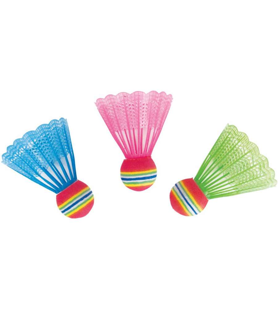 Set di tre volani colorati per sport badminton volano in nylon