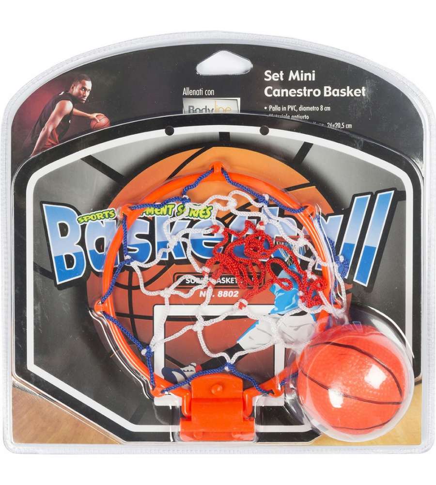 Mini tabellone con canestro da basketball pallina inclusa