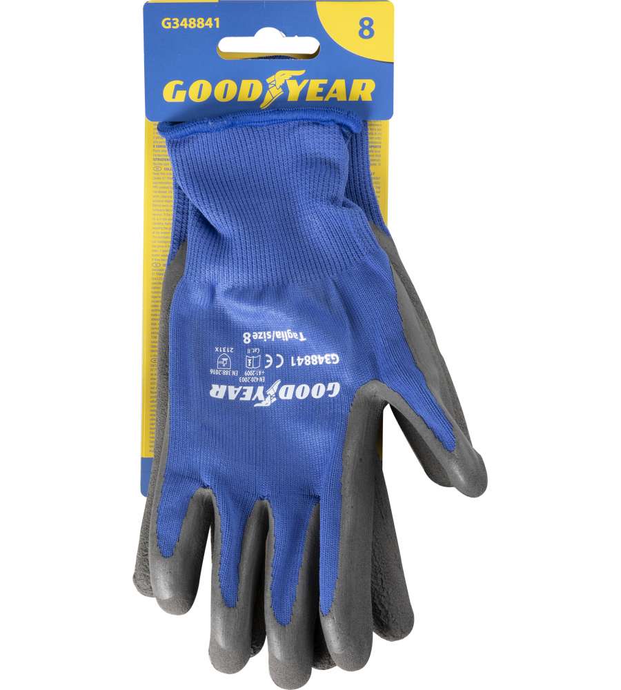 Guanti in nylon e schiuma di lattice mod.G348841 taglia 8 blu/nero Lavoro