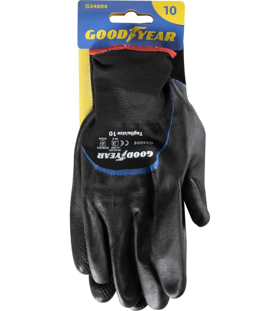 Guanti in spandex e schiuma di nitrile mod.G34894 taglia 10 nero Lavoro