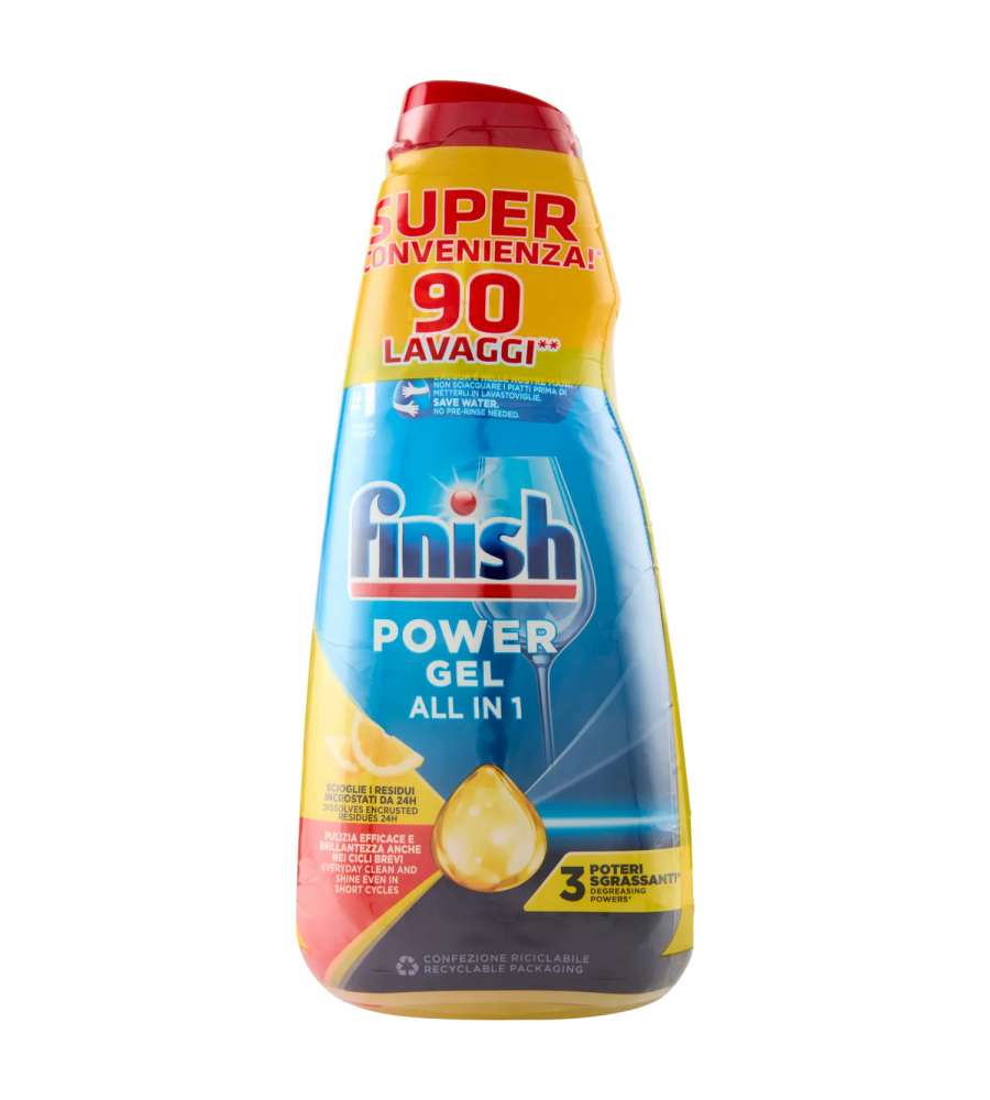 Finish Power Gel Lemon 3 x 30 lavaggi liquido lavastoviglie 3 x 600 ml