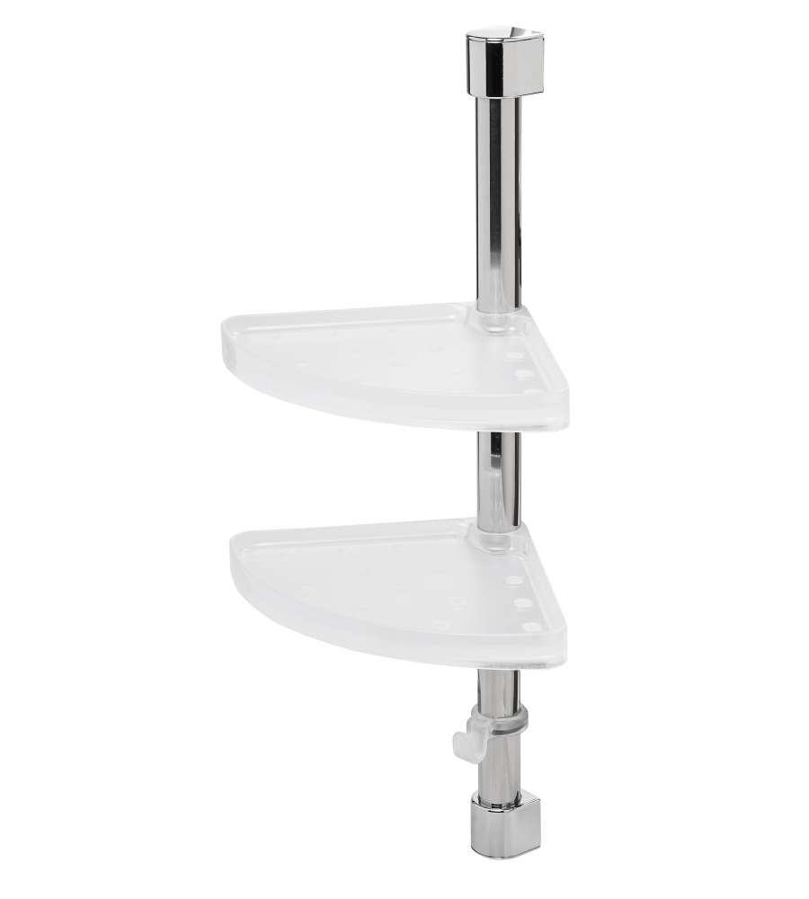 Metaform Porta Accessori Doccia Angolare - Acciaio Inox Cromo - 180x520 mm
