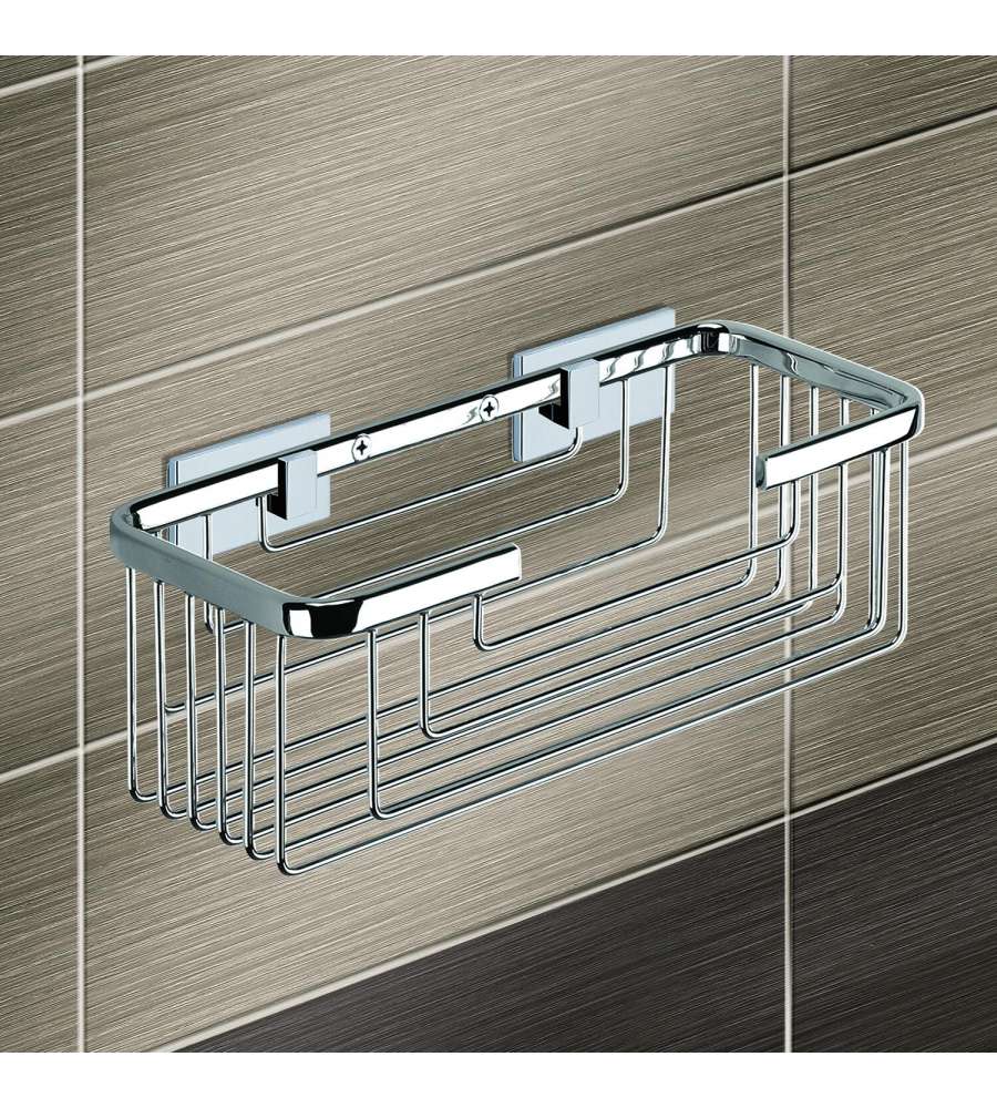 Portaoggetti per bagno con filo cromato