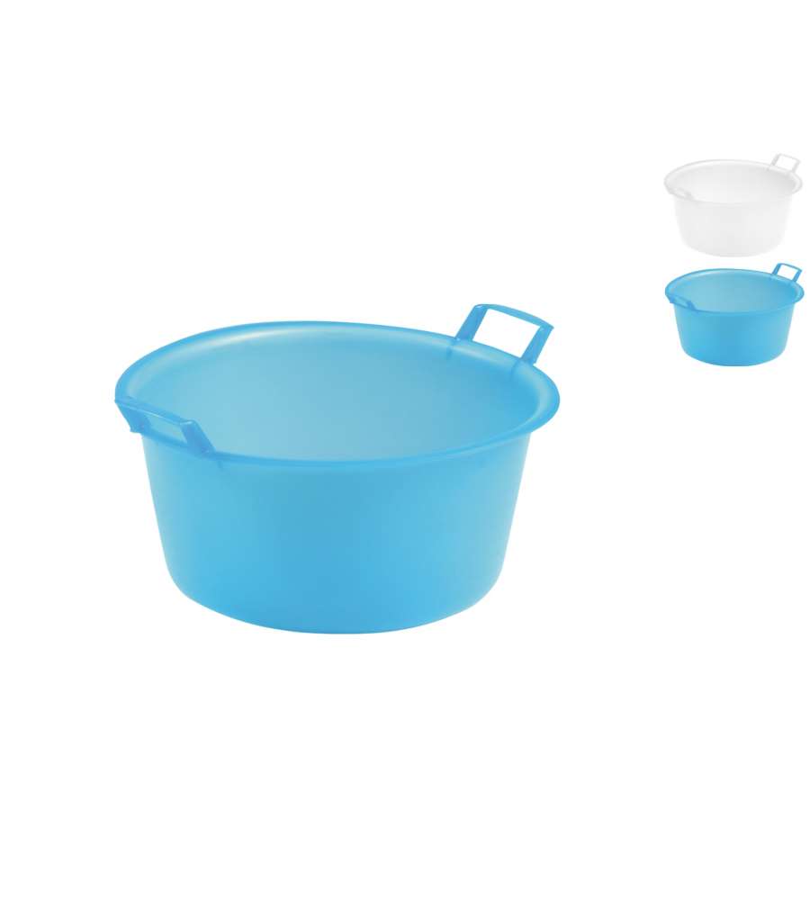 Stefanplast Bacinella Tonda in Polietilene - Azzurro/Bianco -  30 cm