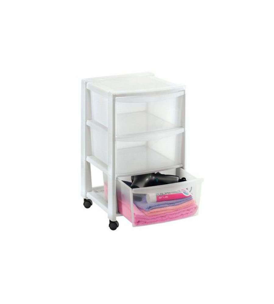 Stefanplast Cassettiera 3 Cassetti Libera Bianca 40x40x63 cm - Pratica e Funzionale