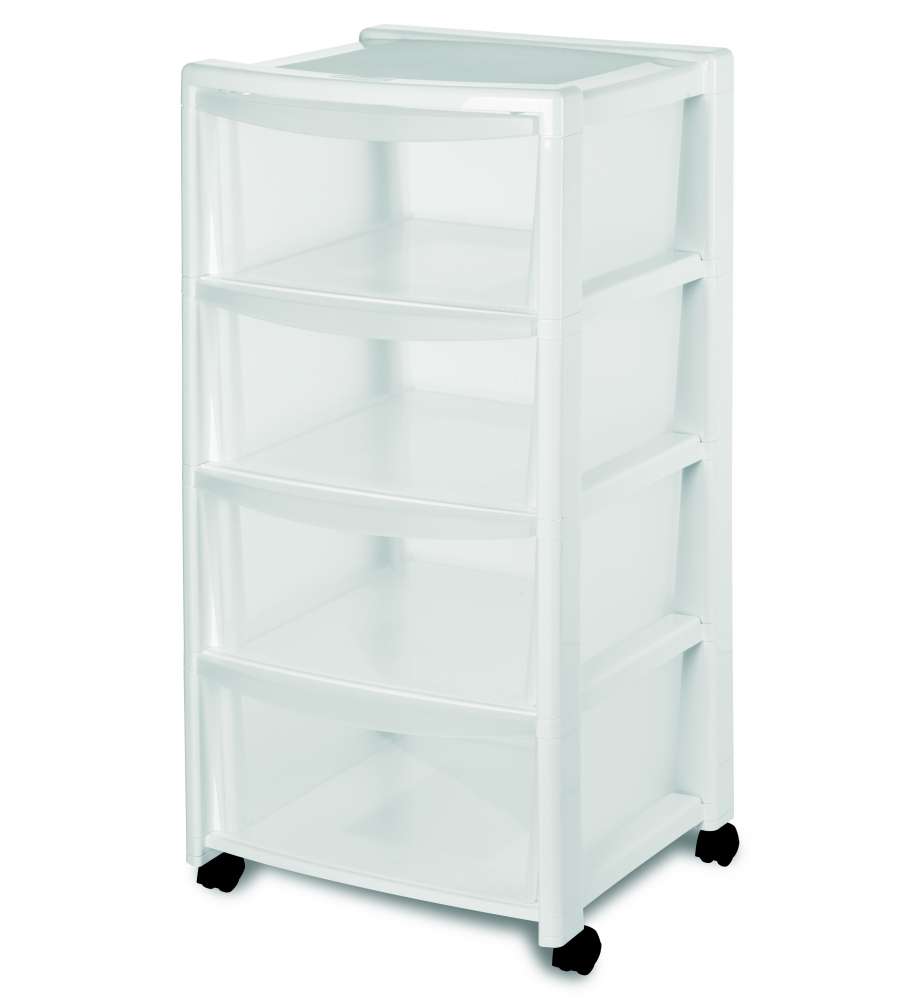 Stefanplast Cassettiera 4 Cassetti Libera Bianca - 40x40x80 cm - Pratica e Funzionale
