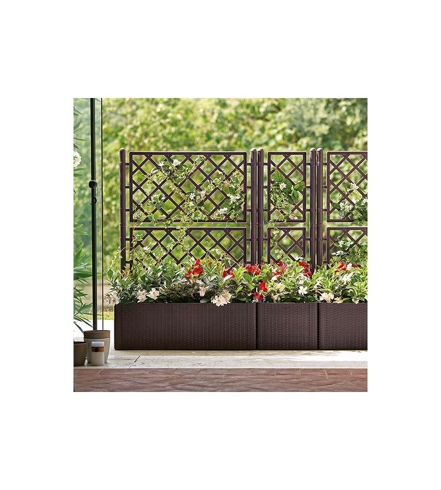 Stefanplast Fioriera Natural Deluxe Rettangolare - Antracite - 100x43 cm