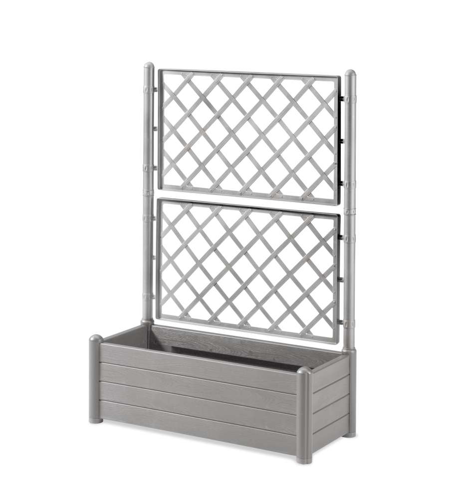 Stefanplast Fioriera con Spalliera Italia - Grigio - 100x43x142 cm