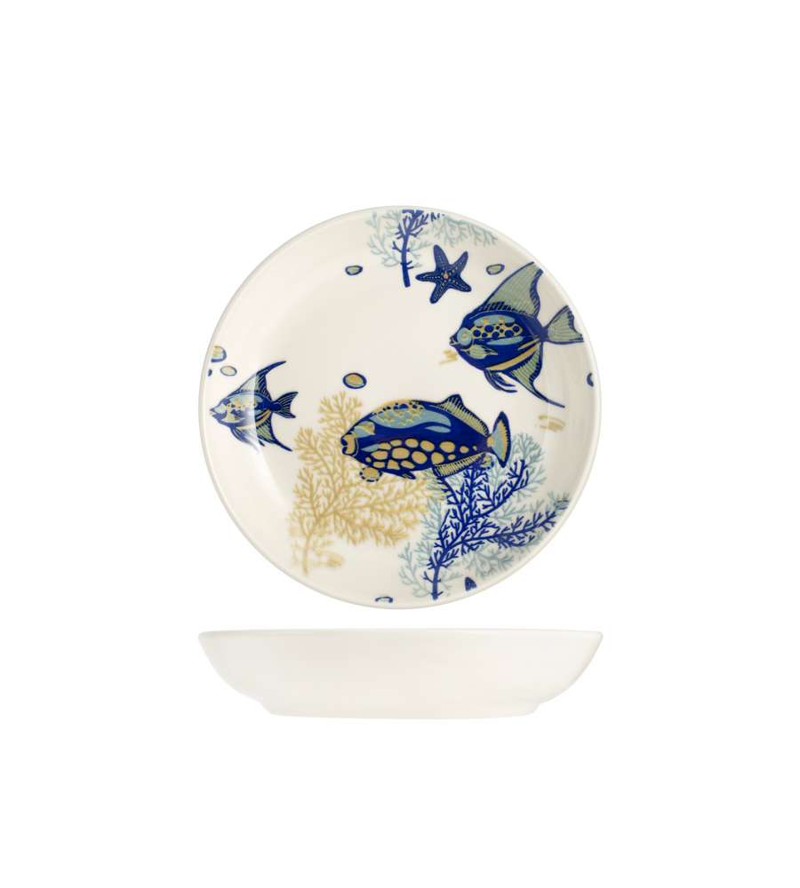 H&H Servizio Tavola Piatti 18 Pz Bahamas - Stoneware Elegante - Design Tropicale