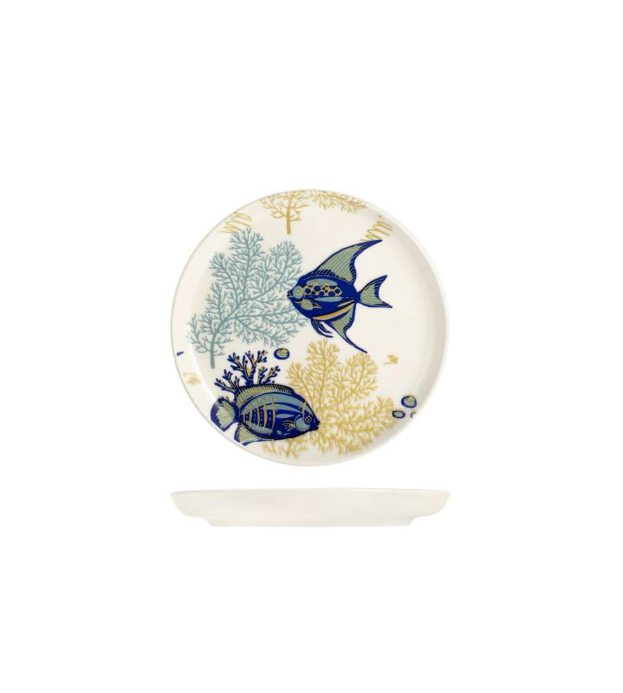 H&H Servizio Tavola Piatti 18 Pz Bahamas - Stoneware Elegante - Design Tropicale