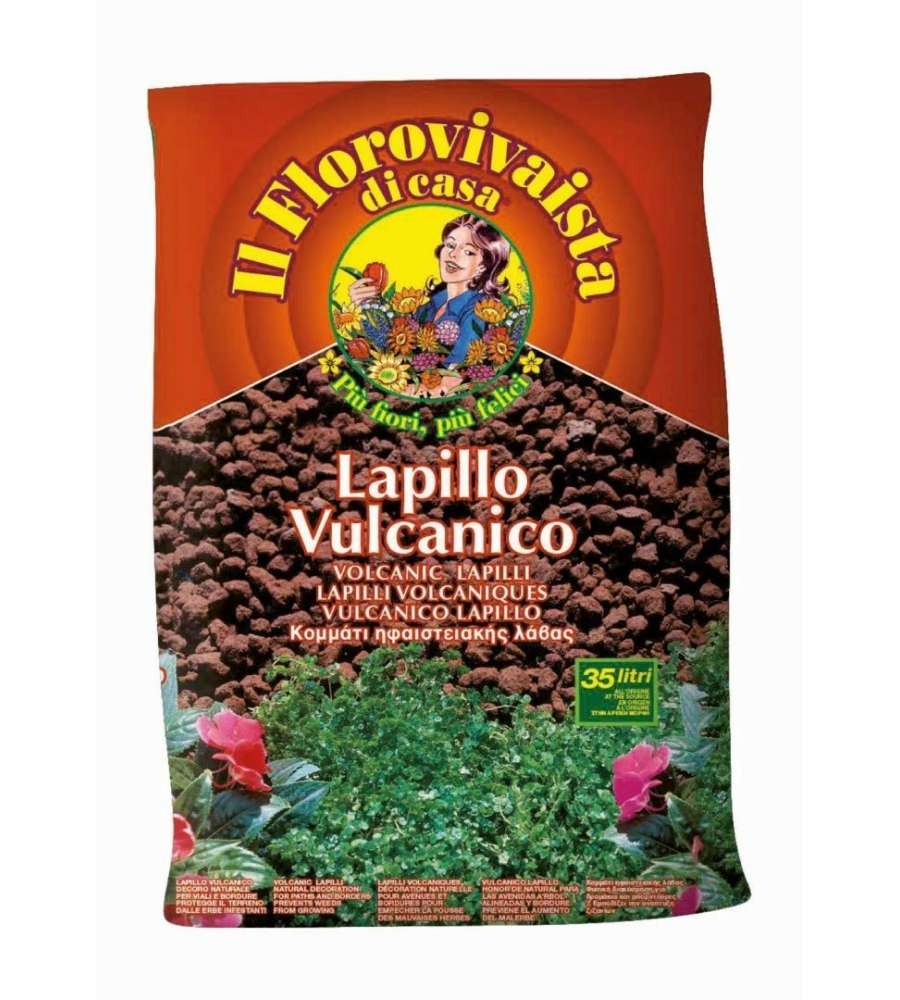 Terriflora Lapillo Vulcanico Decorativo - 35 l per Giardino e Terrazzo
