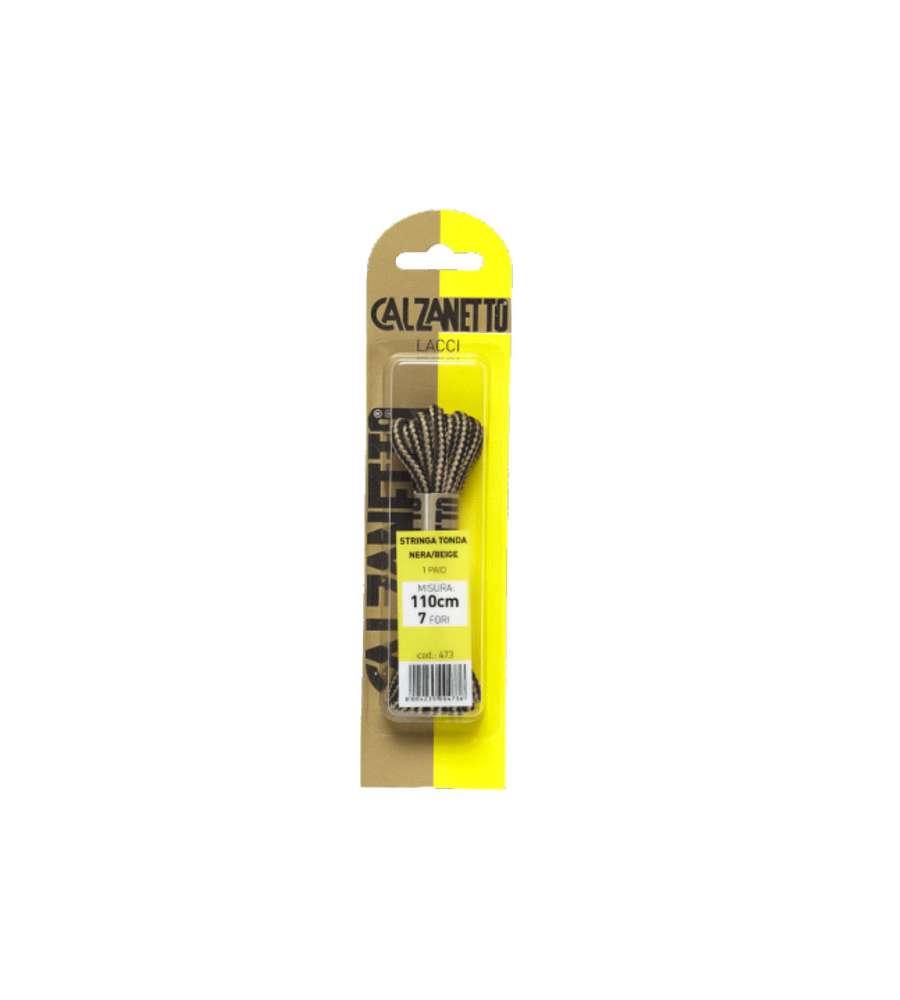 Stringa Tonda P.1 Nero/Beige Cm 110 Calzanetto