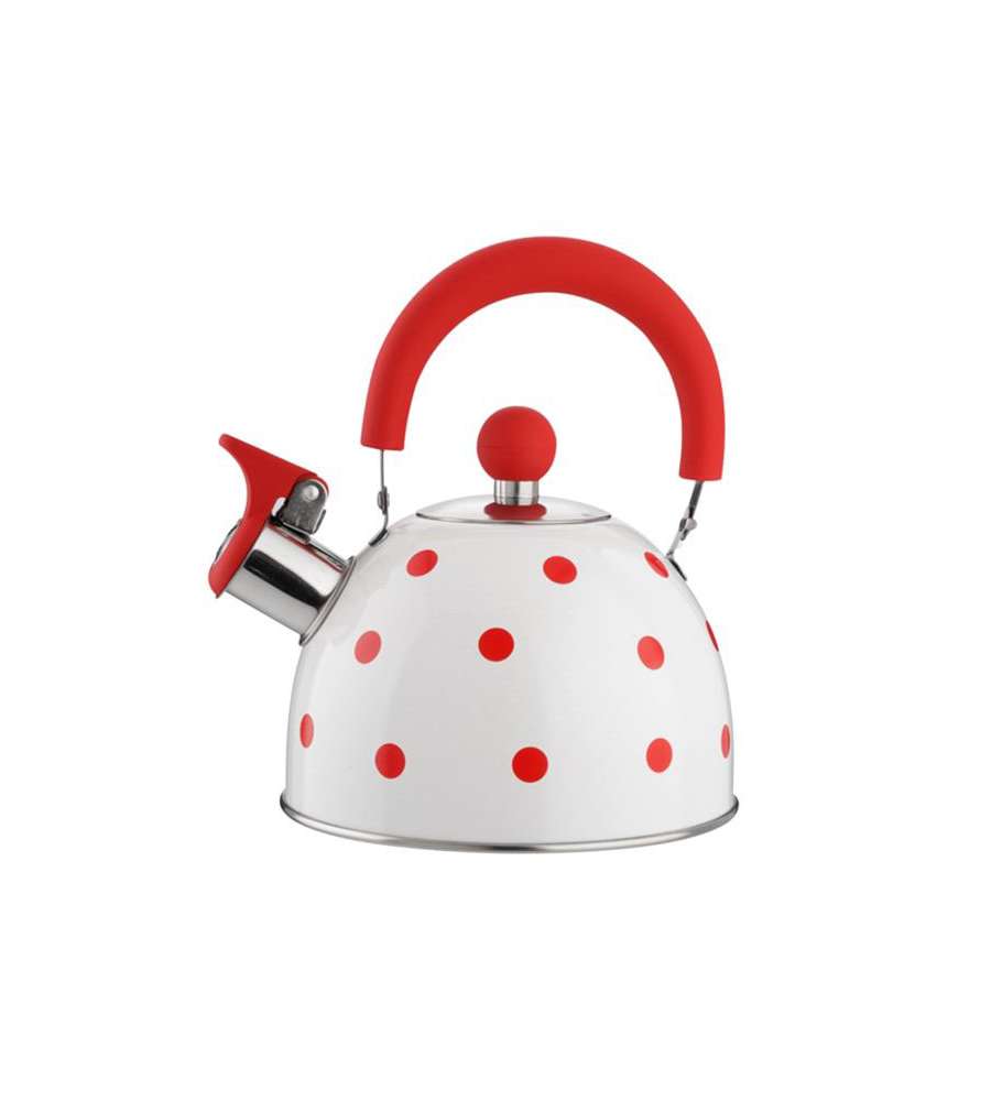 Bollitore Inox Fischio Pois Rossi        L.1,5 Eva