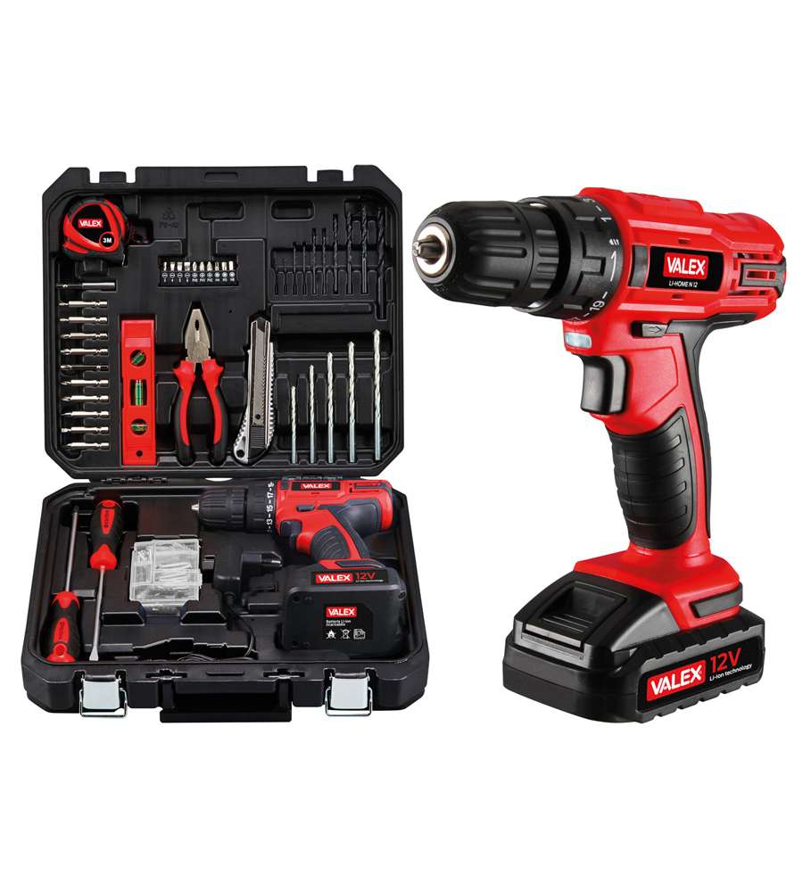 Kit valigetta 72 pezzi con Avvitatore 12 V