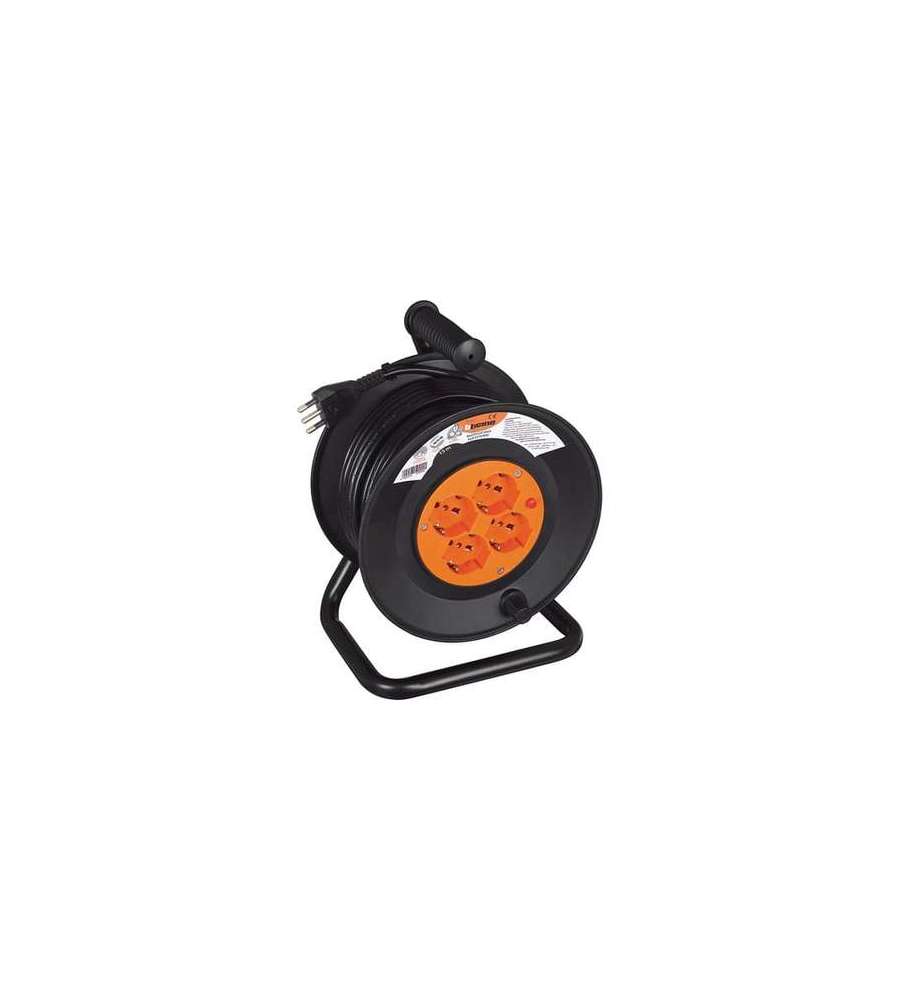 Bticino Avvolgicavo Arancio/Nero 15m con 4 Prese e Disgiuntore Automatico