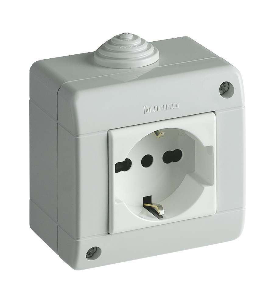 Bticino Presa Schuko Bipasso - Grigio - IP40