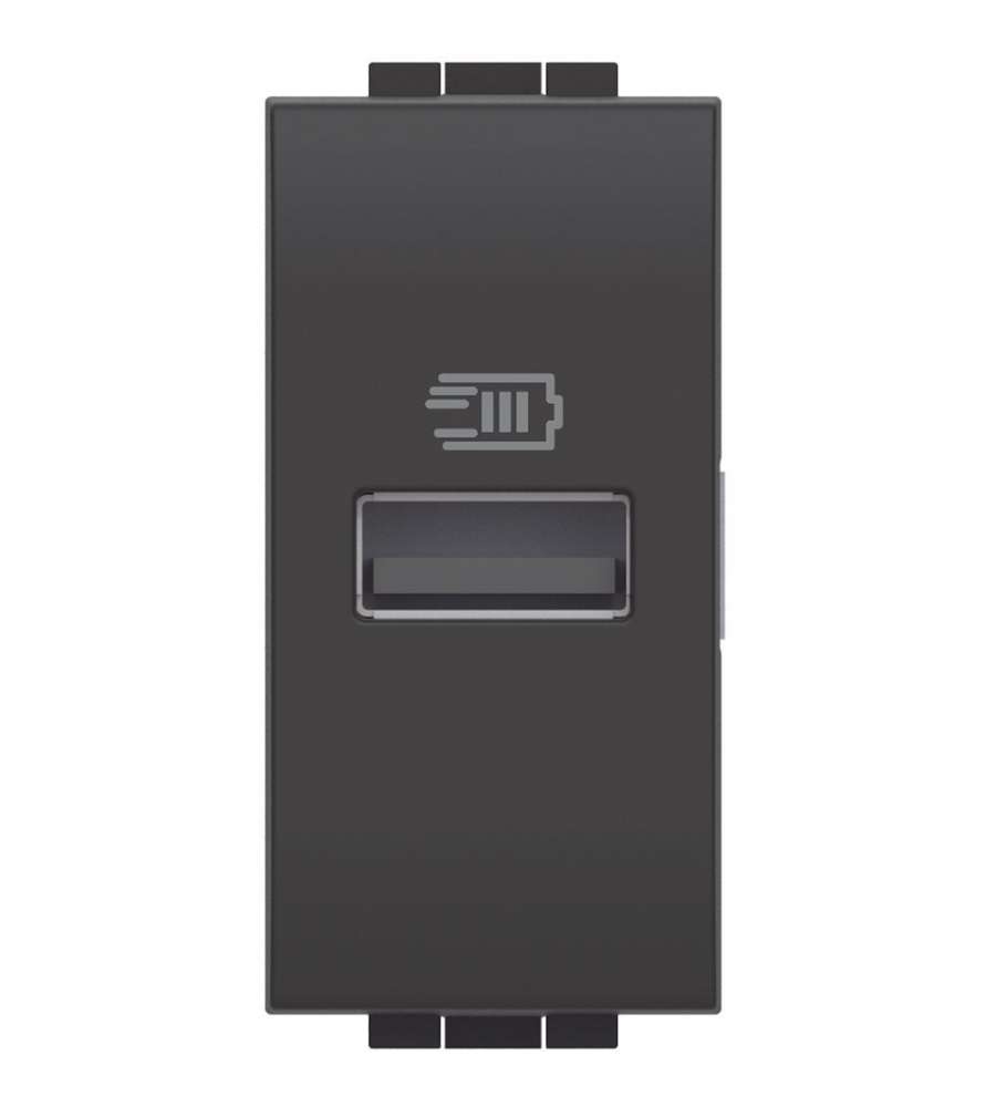 Caricabatterie USB da 5 Vdc per dispositivi elettronici fino a 1500mA - Alimentazione da 230 Va.c. Antracite