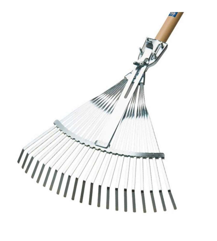 Agef Rastrello Scopa Regolabile 21 Denti - Zincato - 39-48/29 cm