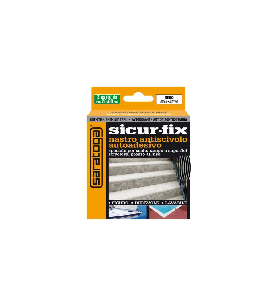 Sicurfix Nastro autoadesivo antiscivolo 20 mm nero