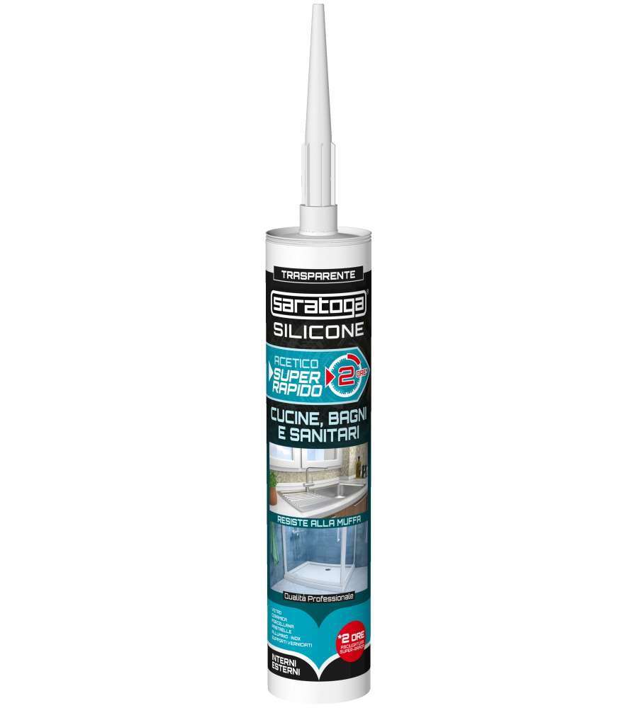 Silicone Acetico super rapido Trasparente Saratoga