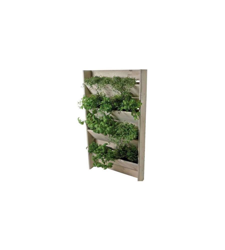 Fioriera a muro con 4 vani 680x140x1180 mm