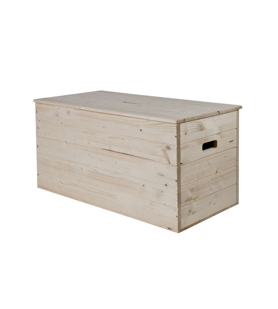 Baule in Legno Massello grezzo 80 x 40 x 40 cm