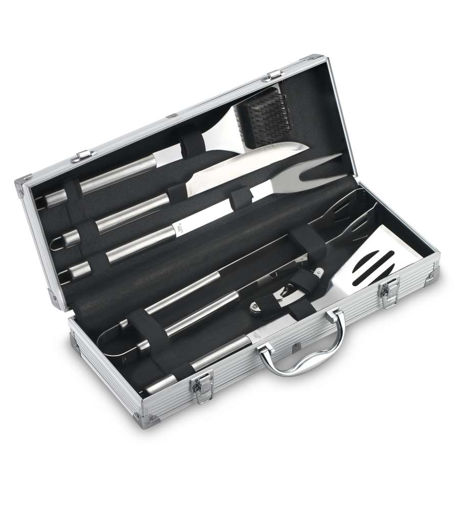 Set valigetta 6 accessori barbecue