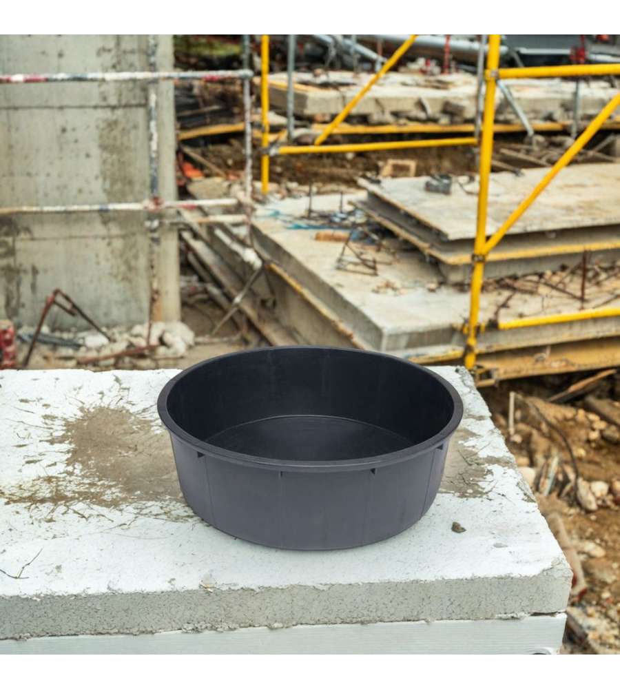 Cassa Macerie Tonda 275L in Polietilene Nero - Contenitore Resistente per Edilizia e Cantiere - ICS