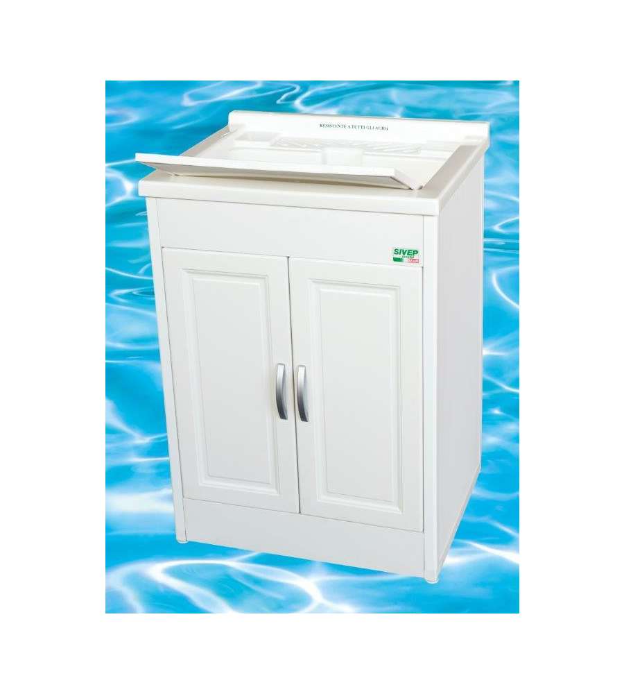 Mobile Lavatoio con Lavello - Bianco - 60x50x84 cm