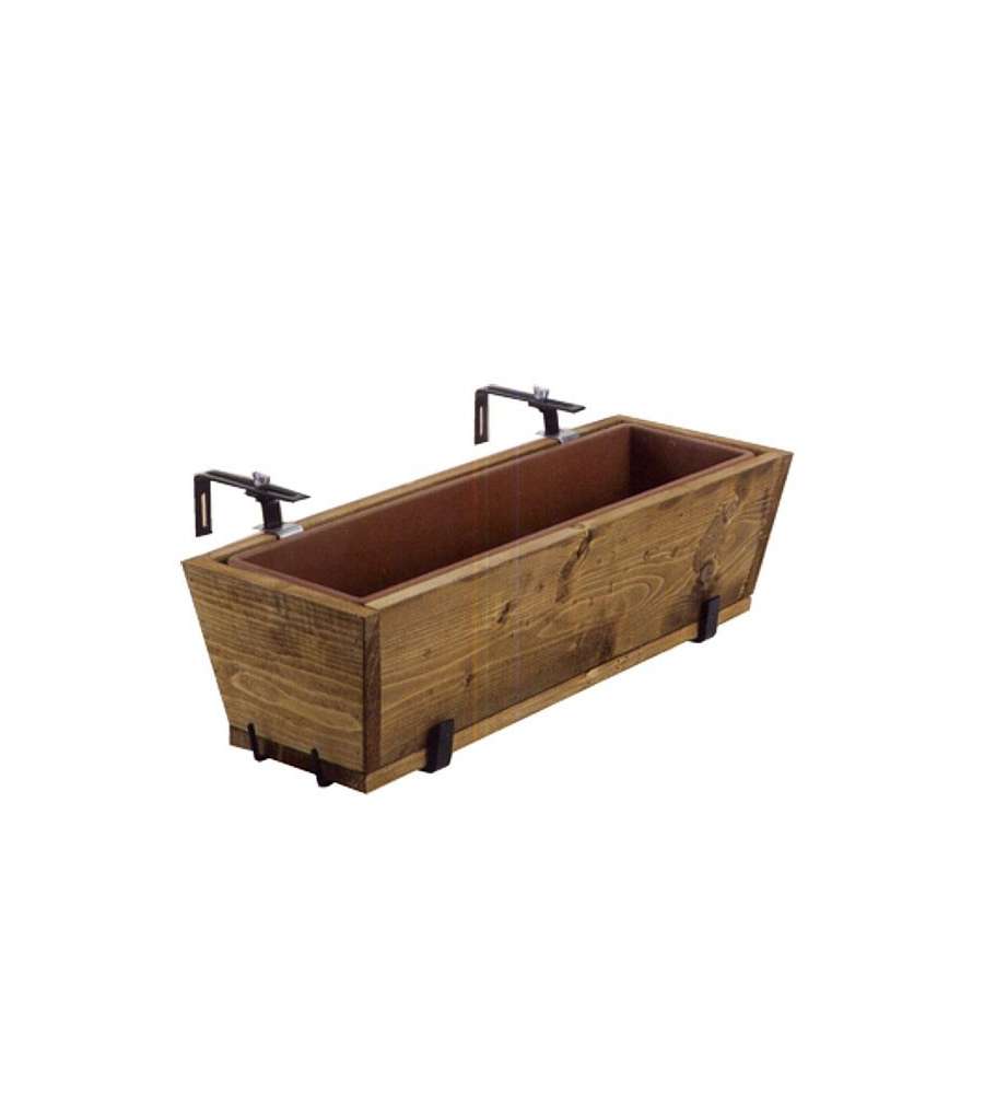 Metallurgica Buzzi Supporto Vaso Balcone - Nero - 55x22 cm