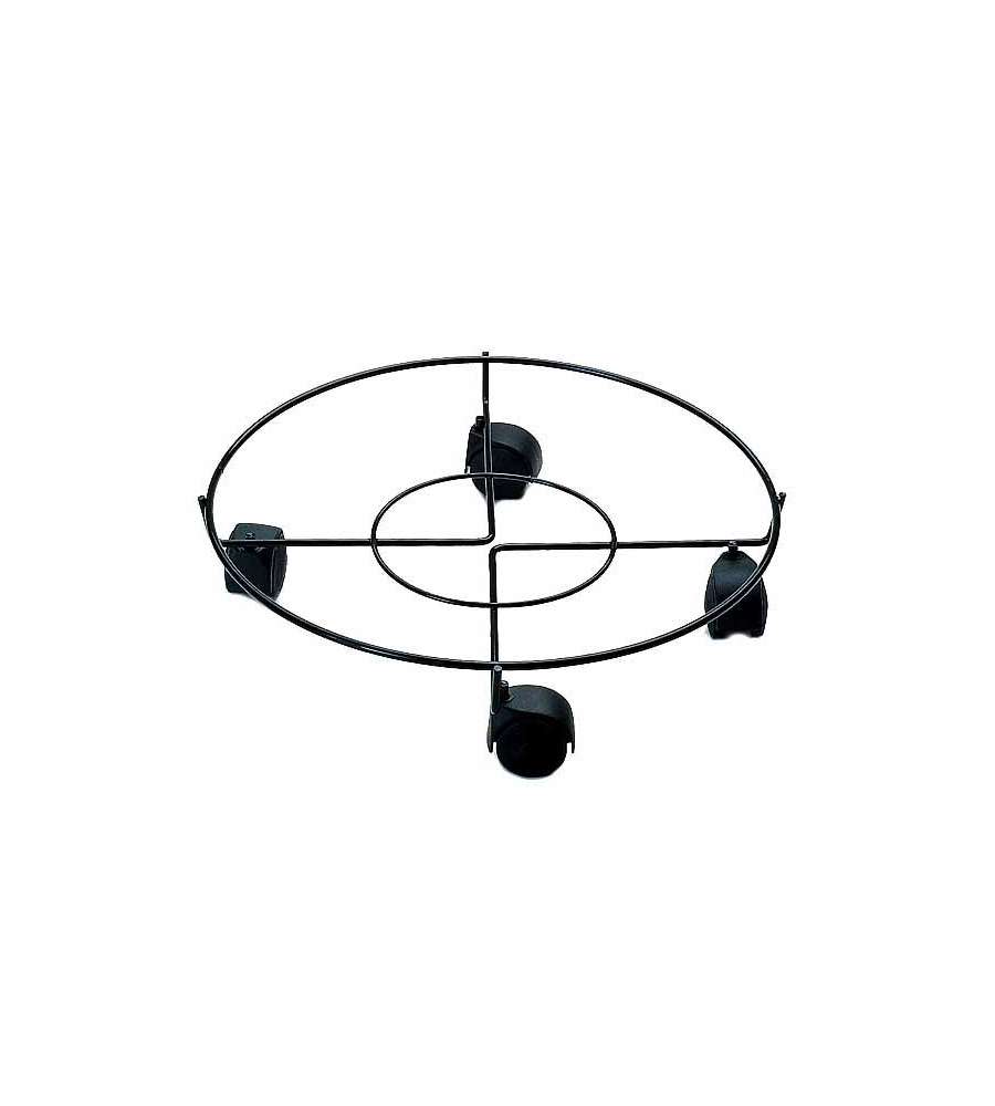 Portavaso Ruote Tondo Nero Cm 30 Buzzi