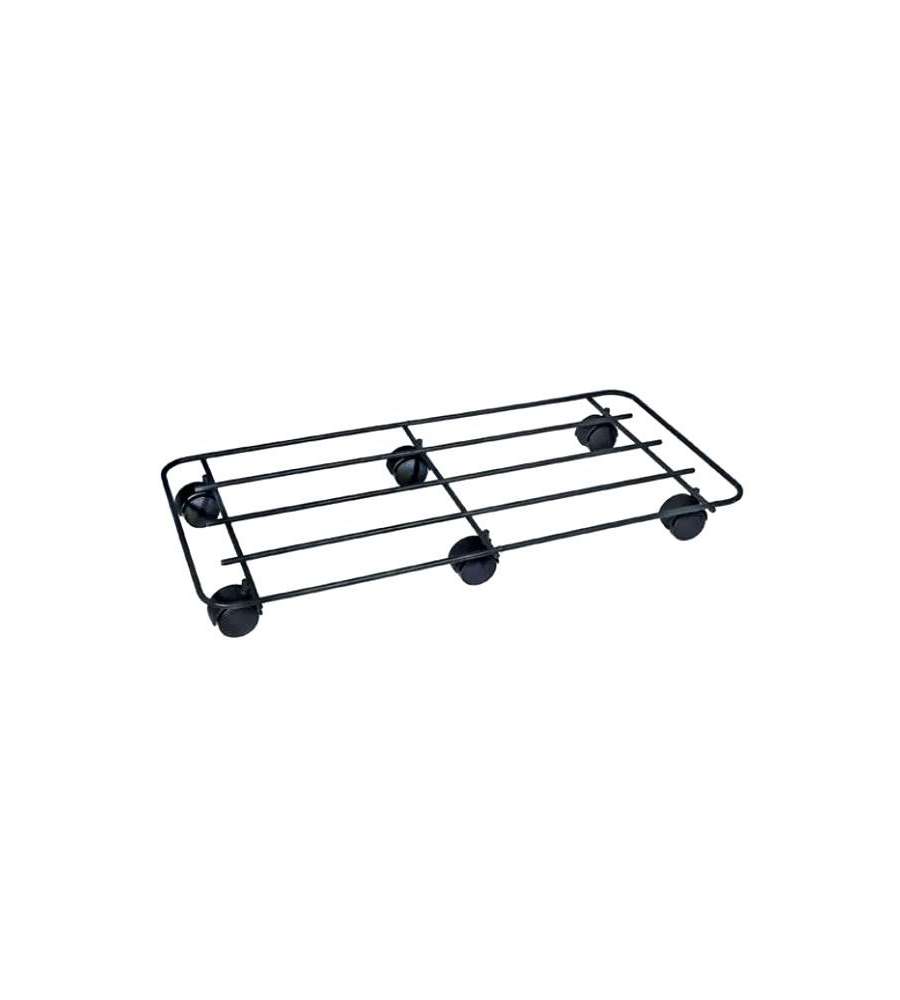 Portavaso Ruote Rettangolare Nero 75X33 Buzzi