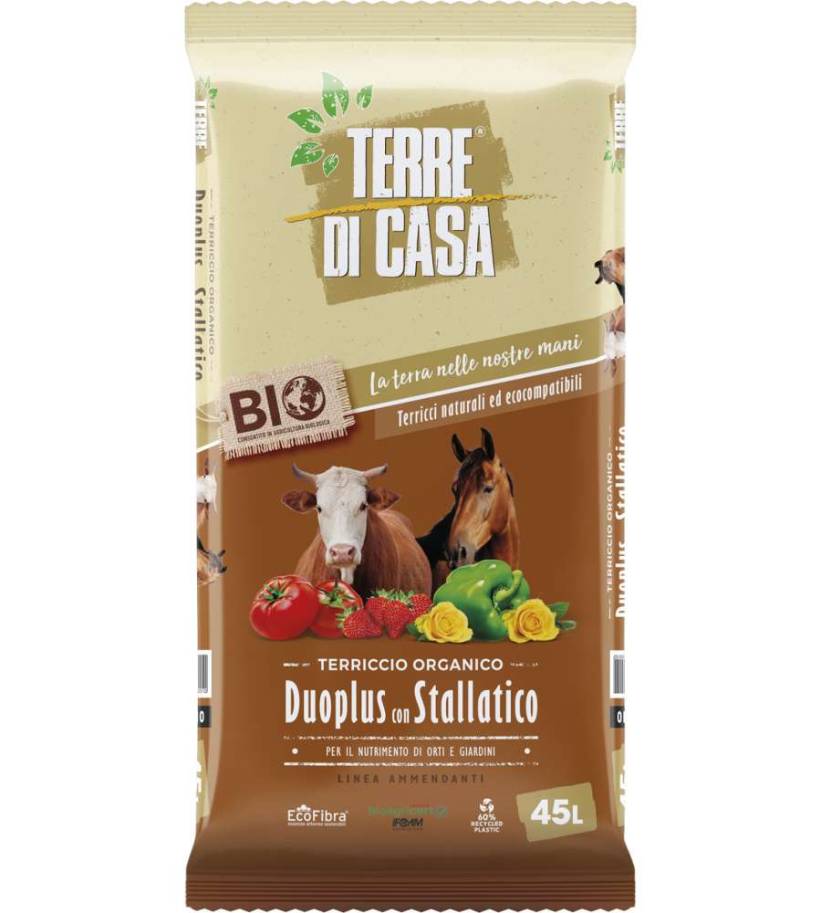Vigorplant Terriccio Organico con Stallatico - Sacco da 45 lt per Orti e Giardini
