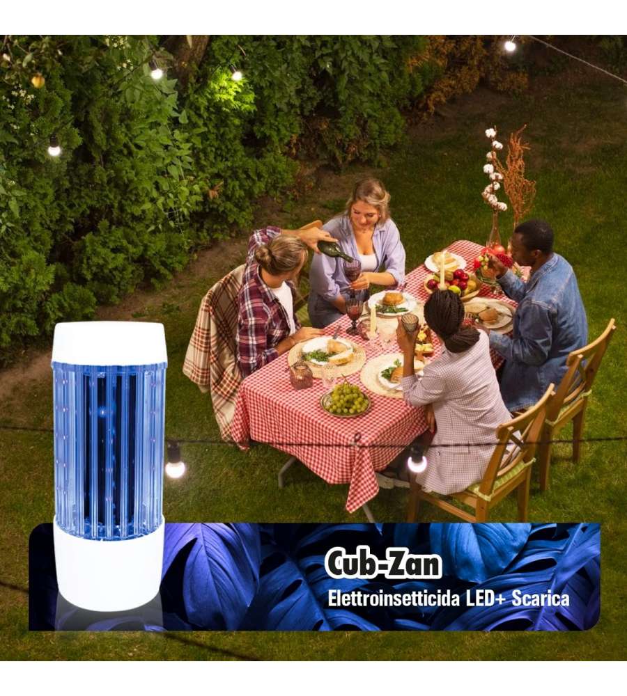 Sandokan Zanzariera Elettrica USB - Lampada Antizanzare Bianco 11x11x24 cm