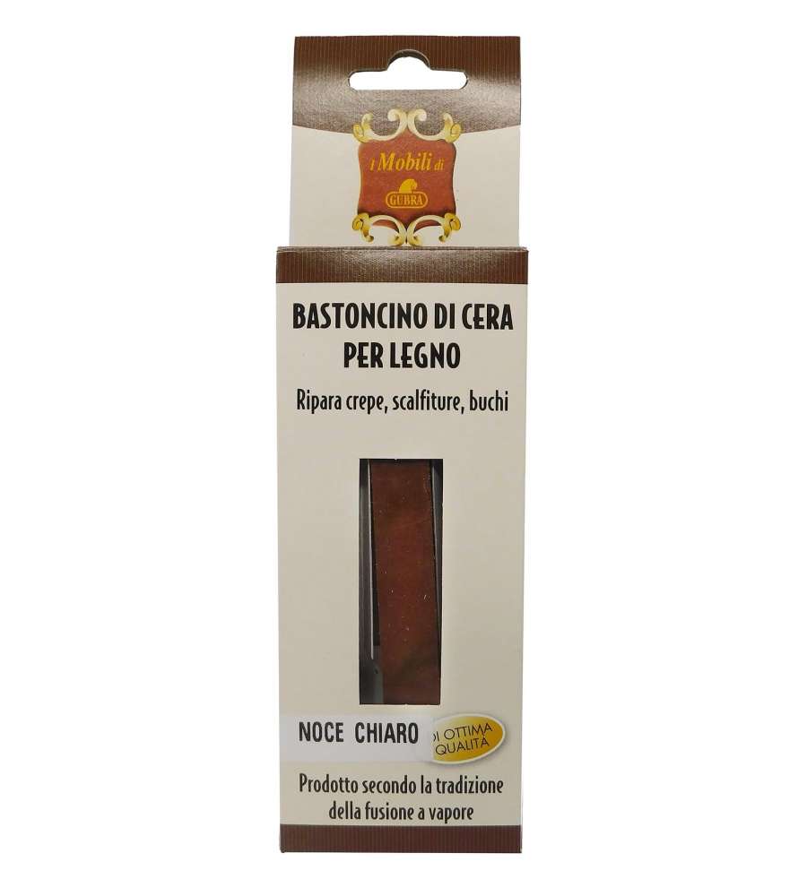 Gubra Bastoncini di Cera per Legno Noce Chiaro 20cm - Kit Riparazione Mobili