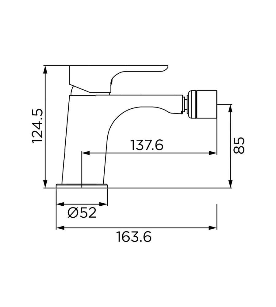 Idrobric Rubinetto Miscelatore Bidet Cloe - Finitura Cromo - Cartuccia Ceramica 35mm - Piletta Metallo 1
