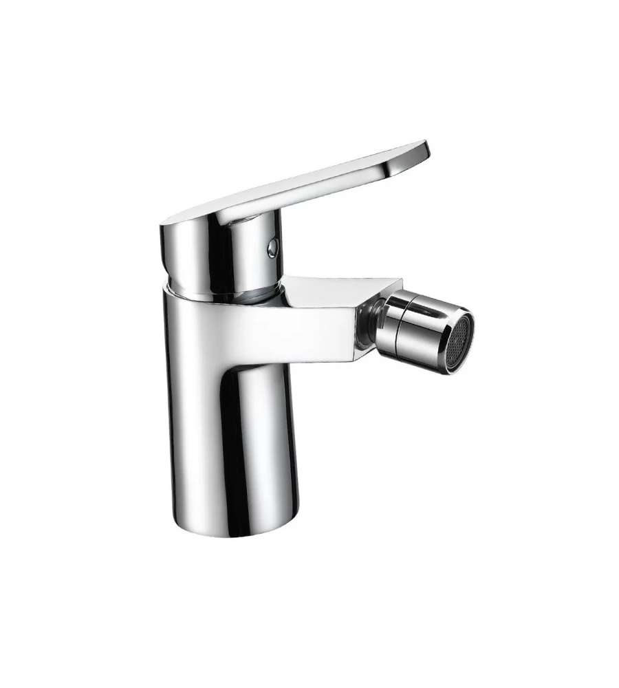 Rubinetto miscelatore bidet monocomando, finitura cromo, completo di piletta da 1