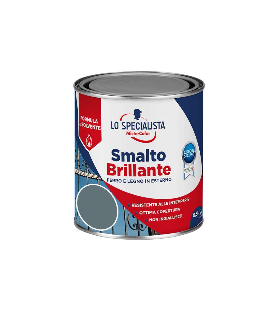 Lo Specialisa Smalto Brillante a Solvente 0,5 l Grigio Scuro