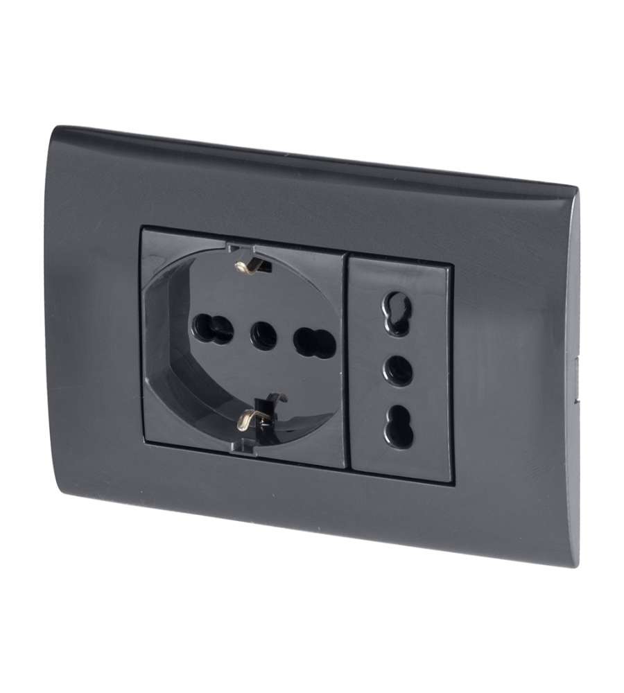 Frutto presa pluristandard 10/16A Antracite